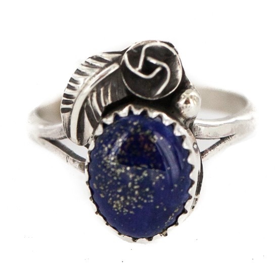 Handmade Certified Authentic Navajo .925 Sterling Silver Natural Lapis Native American Ring  26212-2