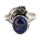 Handmade Certified Authentic Navajo .925 Sterling Silver Natural Lapis Native American Ring  26212-2
