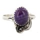 Handmade Certified Authentic Navajo .925 Sterling Silver Natural Amethyst Native American Ring 26212-3