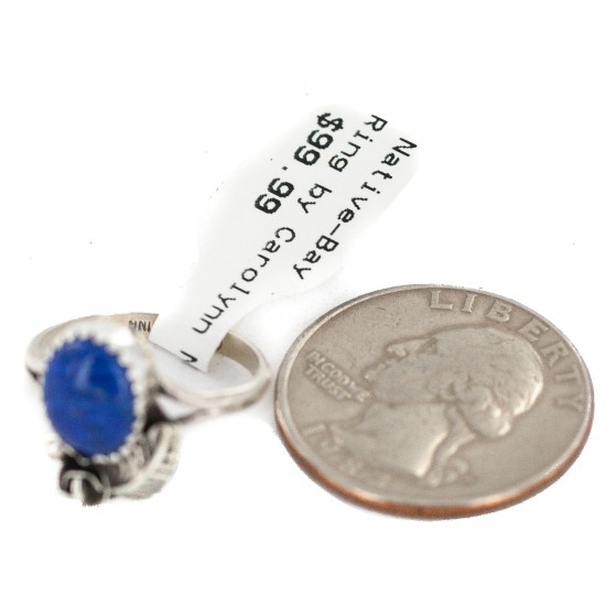 Handmade Certified Authentic Navajo .925 Sterling Silver Natural Lapis Lazuli Native American Ring 26212-1 Handmade Certified Authentic Navajo .925 Sterling Silver Natural Lapis Lazuli Native American Ring 26212-1