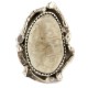 Handmade Navajo Certified Authentic .925 Sterling Silver Natural White Buffalo Native American Ring 18297-1
