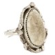 Handmade Navajo Certified Authentic .925 Sterling Silver Natural White Buffalo Native American Ring 18297-1