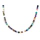 .925 Sterling Silver Certified Authentic Navajo Multicolor Native American Necklace 24516-3