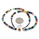 .925 Sterling Silver Certified Authentic Navajo Multicolor Native American Necklace 24516-3
