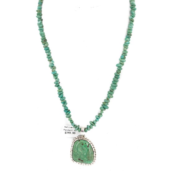 .925 Sterling Silver Certified Authentic Navajo Natural Turquoise Native American Necklace 18300-1570 .925 Sterling Silver Certified Authentic Navajo Natural Turquoise Native American Necklace 18300-1570