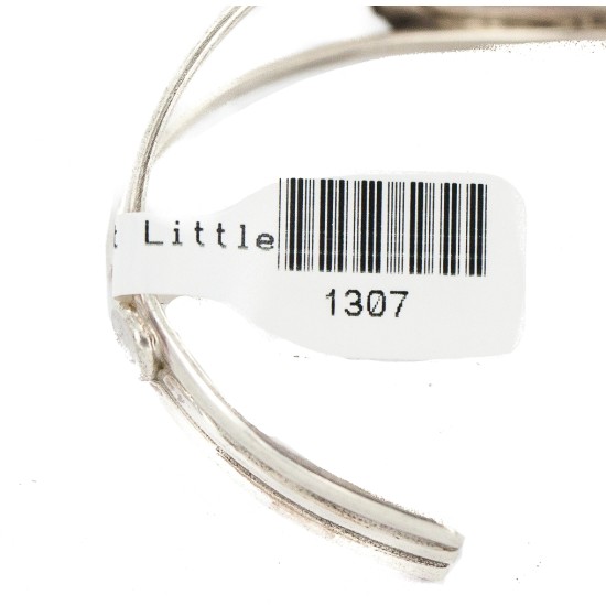 Certified Authentic .925 Sterling Silver Navajo Handmade Natural Turquoise Native American Cuff Bracelet 1307