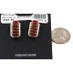 .925 Sterling Silver Certified Authentic Zuni Signed Coral Native American Stud Earrings 18304-1 .925 Sterling Silver Certified Authentic Zuni Signed Coral Native American Stud Earrings 18304-1