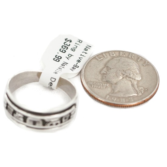 .925 Sterling Silver Certified Authentic Hopi Story Teller Native American Ring Size 10 18310-1