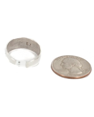 .925 Sterling Silver Certified Authentic Hopi Story Teller Native American Ring Size 10 18310-1