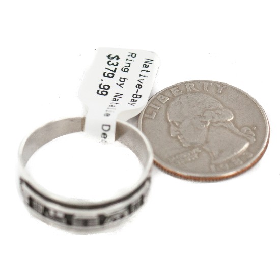 .925 Sterling Silver Certified Authentic Hopi Story Teller Native American Ring Size 13 18306-1