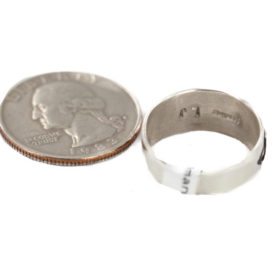 .925 Sterling Silver Certified Authentic Hopi Native American Ring Size 7 1/2 18309
