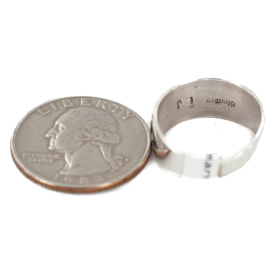 .925 Sterling Silver Certified Authentic Hopi Love Native American Ring  18308-1