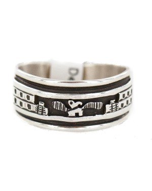 .925 Sterling Silver Certified Authentic Hopi Native American Ring Size 7 1/2 18309