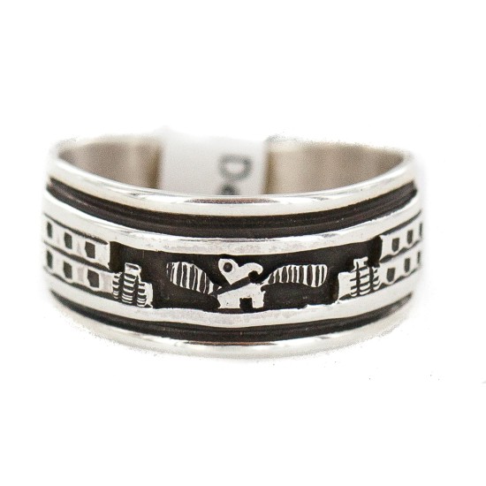 .925 Sterling Silver Certified Authentic Hopi Native American Ring Size 7 1/2 18309