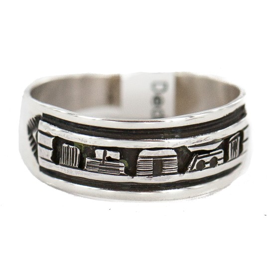 .925 Sterling Silver Certified Authentic Hopi Story Teller Native American Ring Size 12 18306