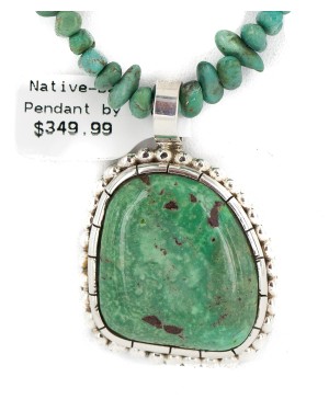 .925 Sterling Silver Certified Authentic Navajo Natural Turquoise Native American Necklace 18300-1570 .925 Sterling Silver Certified Authentic Navajo Natural Turquoise Native American Necklace 18300-1570