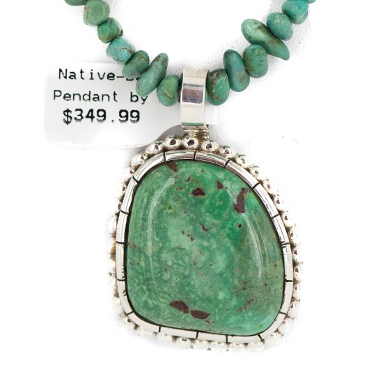 .925 Sterling Silver Certified Authentic Navajo Natural Turquoise Native American Necklace 18300-1570 .925 Sterling Silver Certified Authentic Navajo Natural Turquoise Native American Necklace 18300-1570