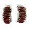 .925 Sterling Silver Zuni Coral Stud Earrings 18304-1 .925 Sterling Silver Zuni Coral Stud Earrings 18304-1