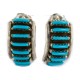 .925 Sterling Silver Certified Authentic Zuni Signed Natural Turquoise Native American Stud Earrings 18304-2 .925 Sterling Silver Certified Authentic Zuni Signed Natural Turquoise Native American Stud Earrings 18304-2