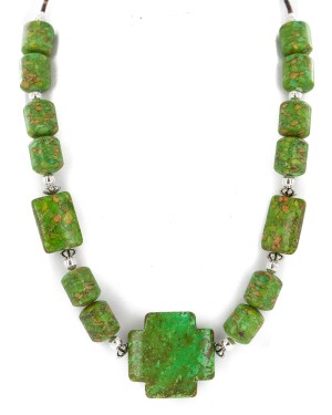 .925 Sterling Silver Cross Certified Authentic Navajo Gaspeite Native American Necklace 24518-4 .925 Sterling Silver Cross Certified Authentic Navajo Gaspeite Native American Necklace 24518-4