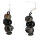 .925 Sterling Silver Hooks Certified Authentic Navajo Natural Agate Native American Dangle Earrings  18296