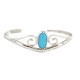 Handmade Certified Authentic Navajo .925 Sterling Silver Natural Turquoise Native American Baby Bracelet  13186-1