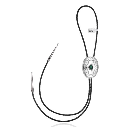 Sun .925 Sterling Silver Certified Authentic Handmade Navajo Native American Natural Turquoise Oval Bolo Tie 34309 Sun .925 Sterling Silver Certified Authentic Handmade Navajo Native American Natural Turquoise Oval Bolo Tie 34309