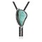 Swirl .925 Sterling Silver Certified Authentic Handmade Navajo Native American Natural Turquoise Bolo Tie 34319
