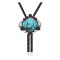 Feather .925 Sterling Silver Certified Authentic Handmade Navajo Native American Natural Turquoise Coral Black Onyx Bolo Tie 34320