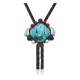 Feather .925 Sterling Silver Certified Authentic Handmade Navajo Native American Natural Turquoise Coral Black Onyx Bolo Tie 34320