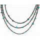 Certified Authentic 3 Strand Navajo .925 Sterling Silver  Turquoise Native American Necklace 16058