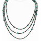 Certified Authentic 3 Strand Navajo .925 Sterling Silver  Turquoise Native American Necklace 16058