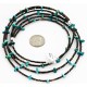 Certified Authentic 3 Strand Navajo .925 Sterling Silver  Turquoise Native American Necklace 16058