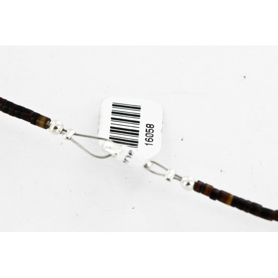 Certified Authentic 3 Strand Navajo .925 Sterling Silver  Turquoise Native American Necklace 16058
