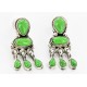 Certified Authentic Handmade Navajo .925 Sterling Silver Dangle Native American Earrings Natural Gaspeite 27166-4