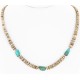 Certified Authentic Navajo .925 Sterling Silver Graduated Heishi and Spiny Oyster Turquoise Native American Necklace 16059