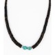 Certified Authentic Navajo .925 Sterling Silver Graduated Heishi and Turquoise Native American Necklace 16063