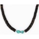 Certified Authentic Navajo .925 Sterling Silver Graduated Heishi and Turquoise Native American Necklace 16063