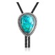Swirl .925 Sterling Silver Certified Authentic Handmade Navajo Native American Natural Turquoise Bolo Tie 34338 Swirl .925 Sterling Silver Certified Authentic Handmade Navajo Native American Natural Turquoise Bolo Tie 34338