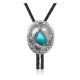 Leaf .925 Sterling Silver Certified Authentic Handmade Navajo Native American Natural Turquoise Bolo Tie 34339 Leaf .925 Sterling Silver Certified Authentic Handmade Navajo Native American Natural Turquoise Bolo Tie 34339