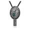 Leaf .925 Sterling Silver Certified Authentic Handmade Navajo Native American Natural Turquoise Bolo Tie 34342
