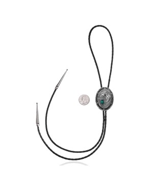Leaf .925 Sterling Silver Certified Authentic Handmade Navajo Native American Natural Turquoise Bolo Tie 34342 Leaf .925 Sterling Silver Certified Authentic Handmade Navajo Native American Natural Turquoise Bolo Tie 34342