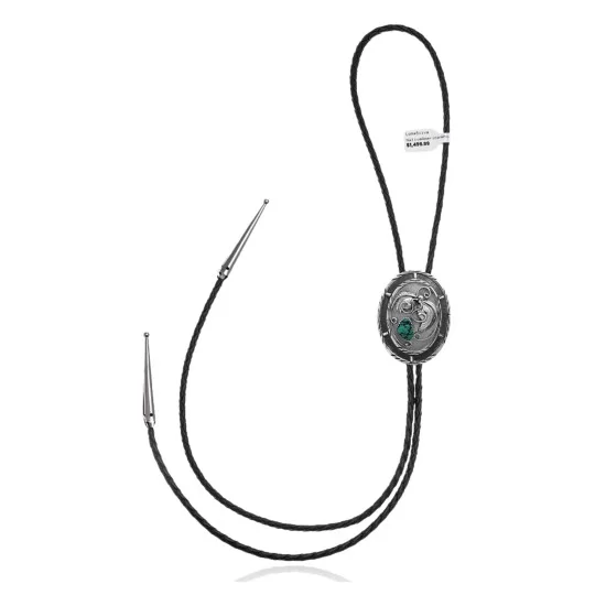 Leaf .925 Sterling Silver Handmade Navajo Native American Natural Turquoise Bolo Tie 34342 Leaf .925 Sterling Silver Handmade Navajo Native American Natural Turquoise Bolo Tie 34342