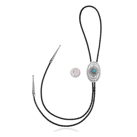 Sun .925 Sterling Silver Handmade Navajo Native American Natural Turquoise Bolo Tie 34343 Sun .925 Sterling Silver Handmade Navajo Native American Natural Turquoise Bolo Tie 34343