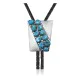 Handmade Navajo .925 Sterling Silver Native American Natural Turquoise Bolo Tie 34347 Handmade Navajo .925 Sterling Silver Native American Natural Turquoise Bolo Tie 34347