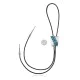 Handmade Navajo .925 Sterling Silver Native American Natural Turquoise Bolo Tie 34347 Handmade Navajo .925 Sterling Silver Native American Natural Turquoise Bolo Tie 34347
