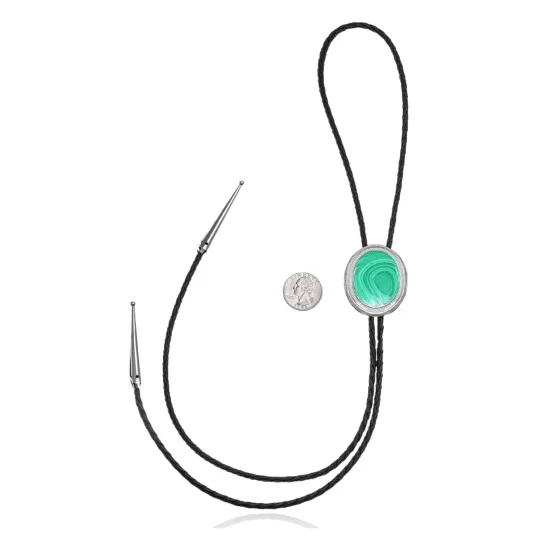 Swirl .925 Sterling Silver Handmade Navajo Native American Natural Turquoise Bolo Tie 34352 Swirl .925 Sterling Silver Handmade Navajo Native American Natural Turquoise Bolo Tie 34352