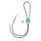 Swirl .925 Sterling Silver Certified Authentic Handmade Navajo Native American Natural Turquoise Bolo Tie 34352