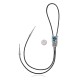 Swirl .925 Sterling Silver Certified Authentic Handmade Navajo Native American Natural Turquoise Bolo Tie 34354