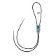 Swirl .925 Sterling Silver Certified Authentic Handmade Navajo Native American Natural Turquoise Bolo Tie 34354